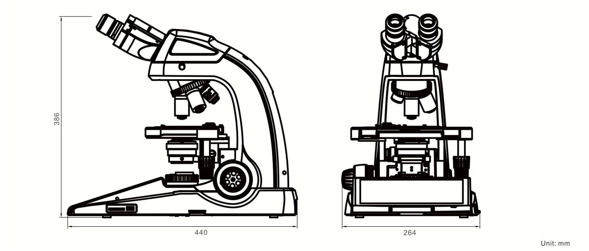 BUM340L-16MP Upright Biological/Clinical Microscope with 16MP Camera & 9.7" Touch Screen-10280