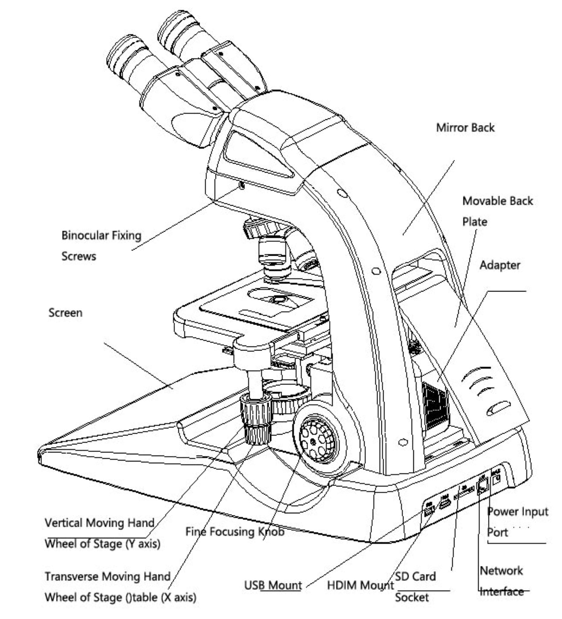 BUM340L-16MP Upright Biological/Clinical Microscope with 16MP Camera & 9.7" Touch Screen-10285