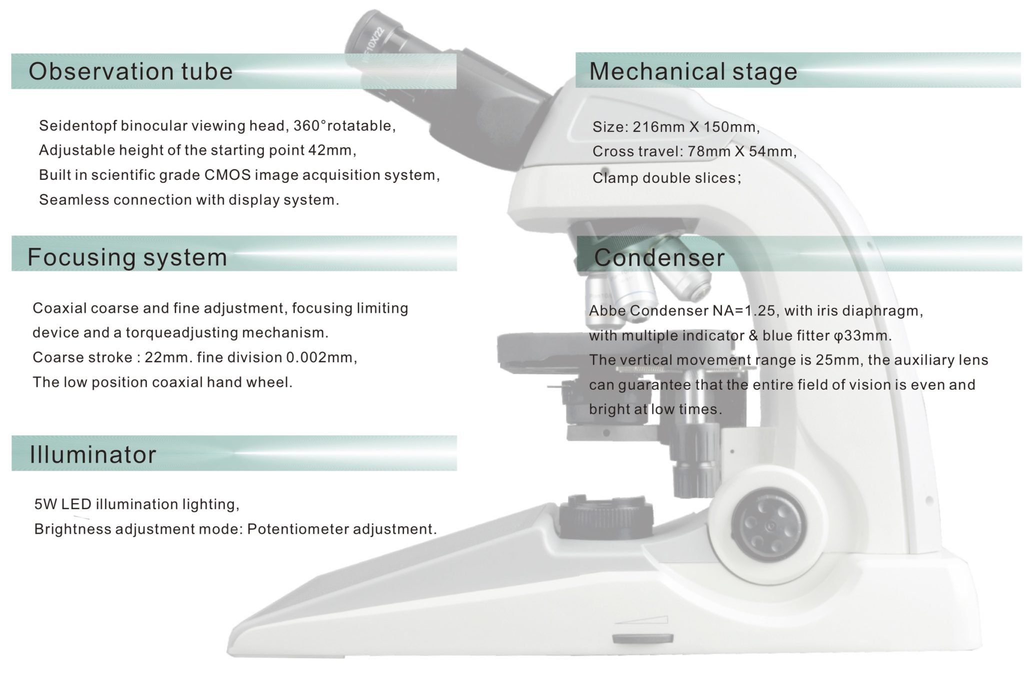 BUM340L-16MP Upright Biological/Clinical Microscope with 16MP Camera & 9.7" Touch Screen-10287