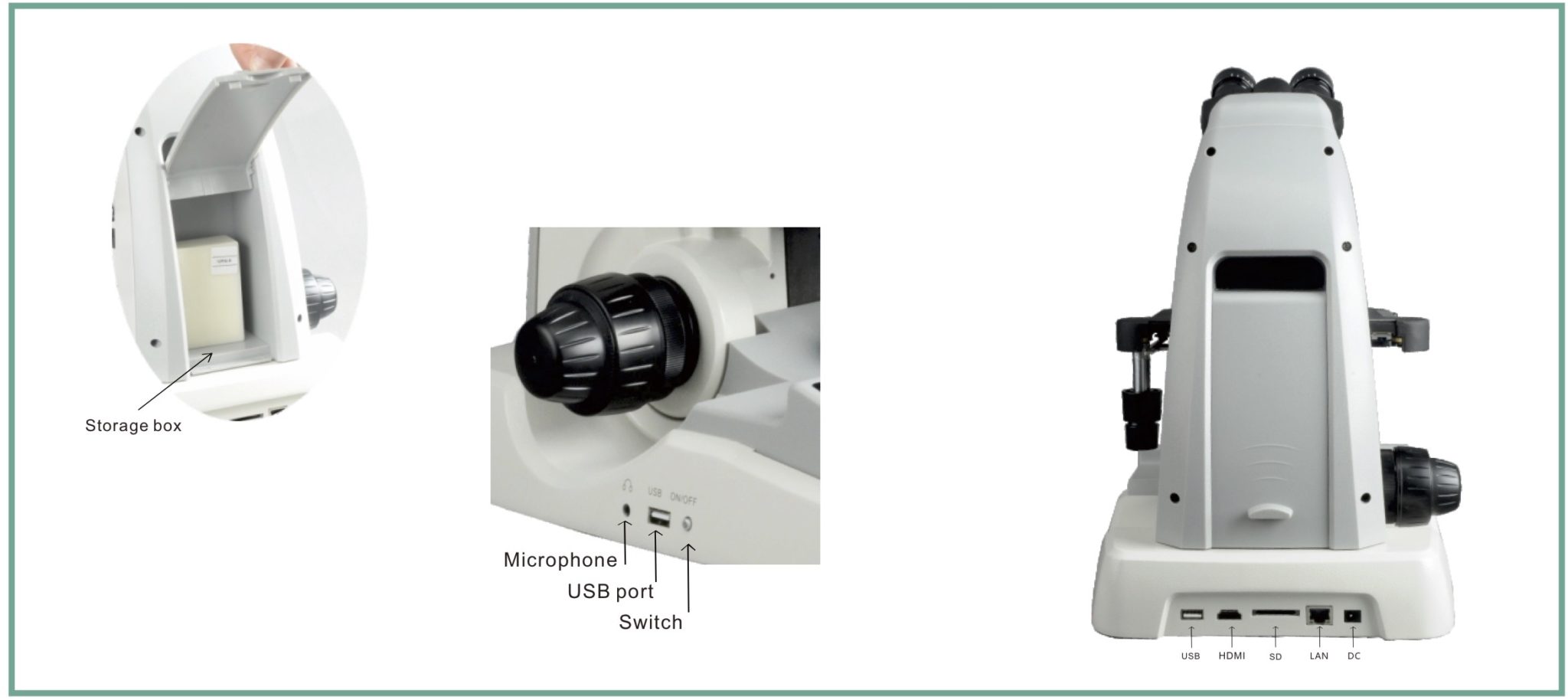 BUM340L-16MP Upright Biological/Clinical Microscope with 16MP Camera & 9.7" Touch Screen-10282
