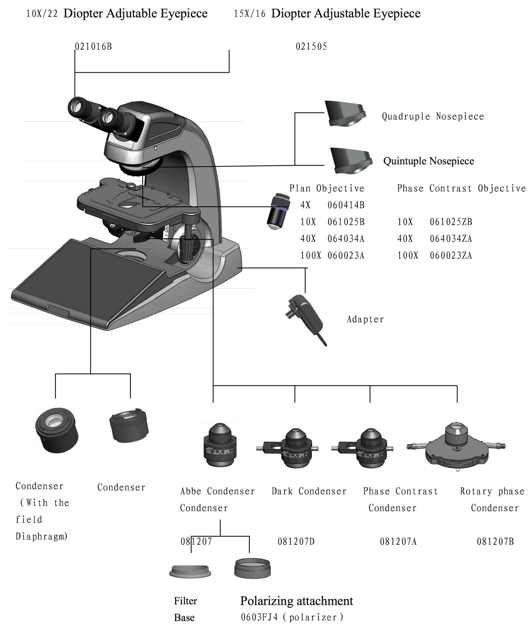 BUM340L-16MP Upright Biological/Clinical Microscope with 16MP Camera & 9.7" Touch Screen-10278