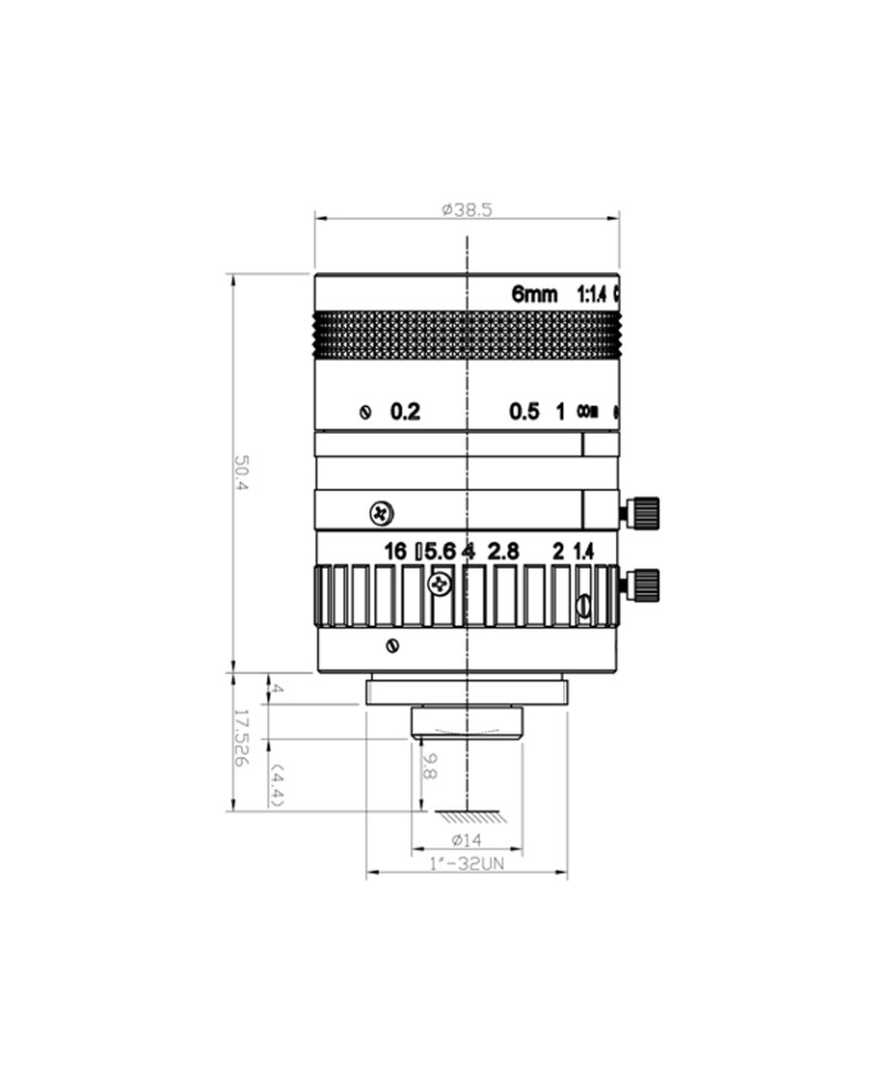 1/2 5MP 150lp/mm FA Series Visible Light Lens - Image 7