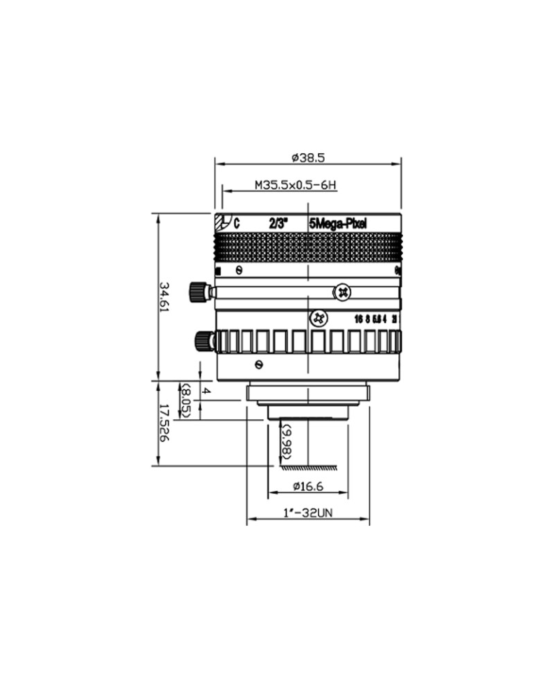 2/3" 5MP 150lp/mm FA Series Visible Light Lens - Image 19